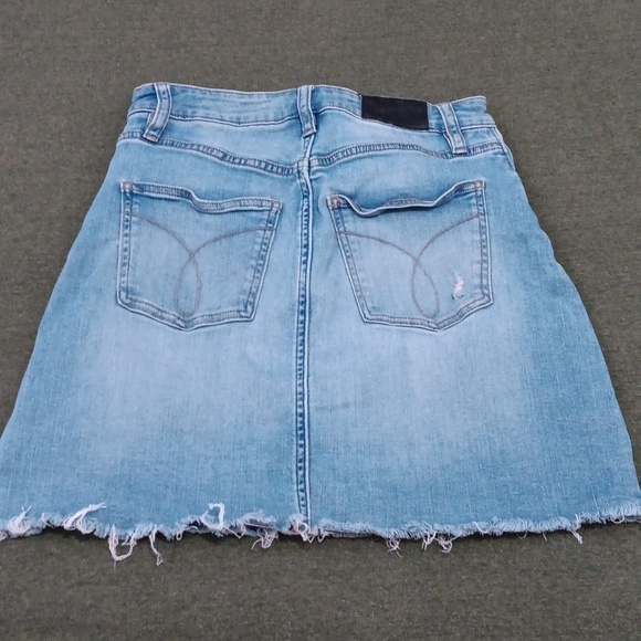 Calvin Klein distressed denim mini skirt - Picture 2 of 8